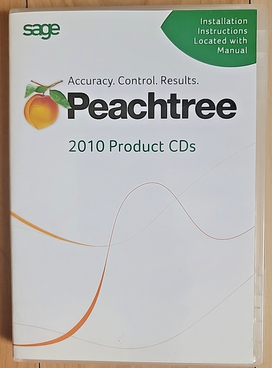 Peachtree by Sage Accounting 2010 CD Software for Win 7 / XP SP2 With S/N – READ