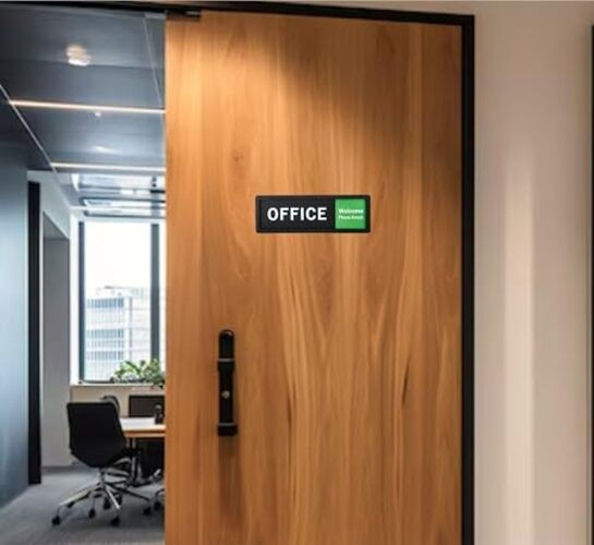 Office Sign – Do Not Disturb/Knock Welcome Slide Switch Sign, Premium Durable