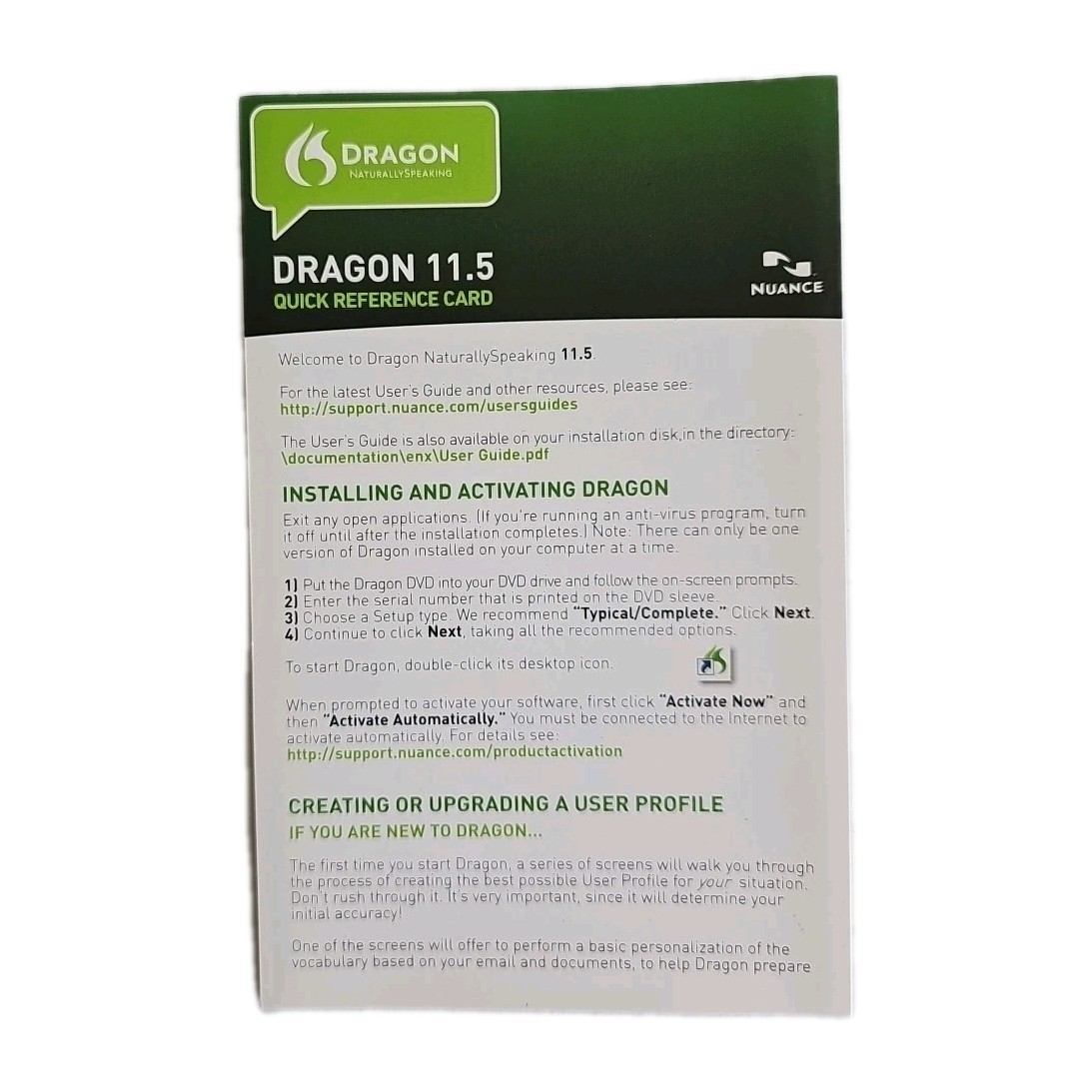 Dragon: Naturally Speaking – Home Version 11.5 w/ Head Set
