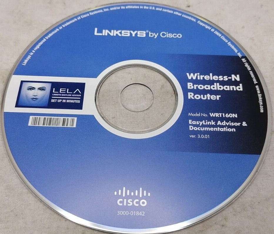 Cisco-Linksys WRT160N Wireless-N Broadband Advisor & Documentation V3.0.01