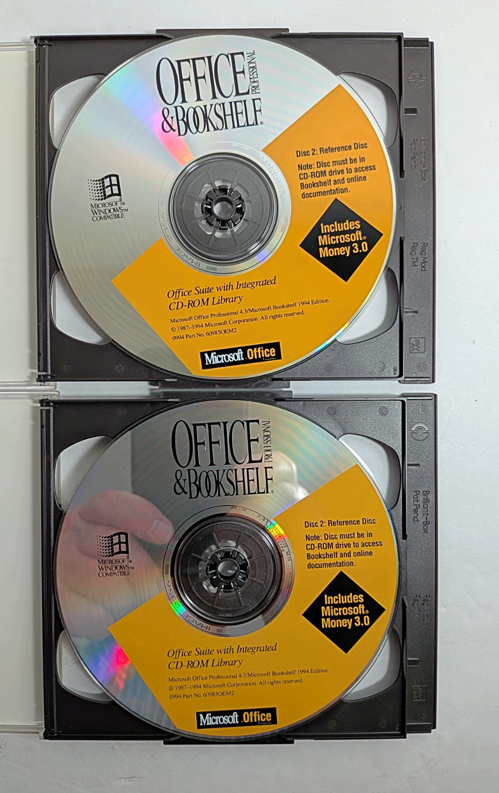 Microsoft Office Professional and Bookshelf Software 4 CD | 1994 Vintage Windows