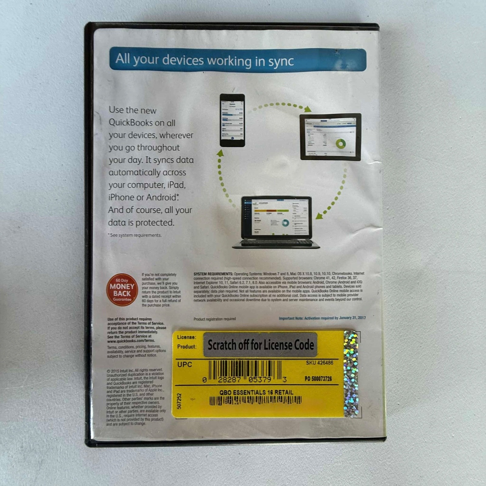 New Intuit QuickBooks Essentials Online 2015 Small Business Cloud Accounting