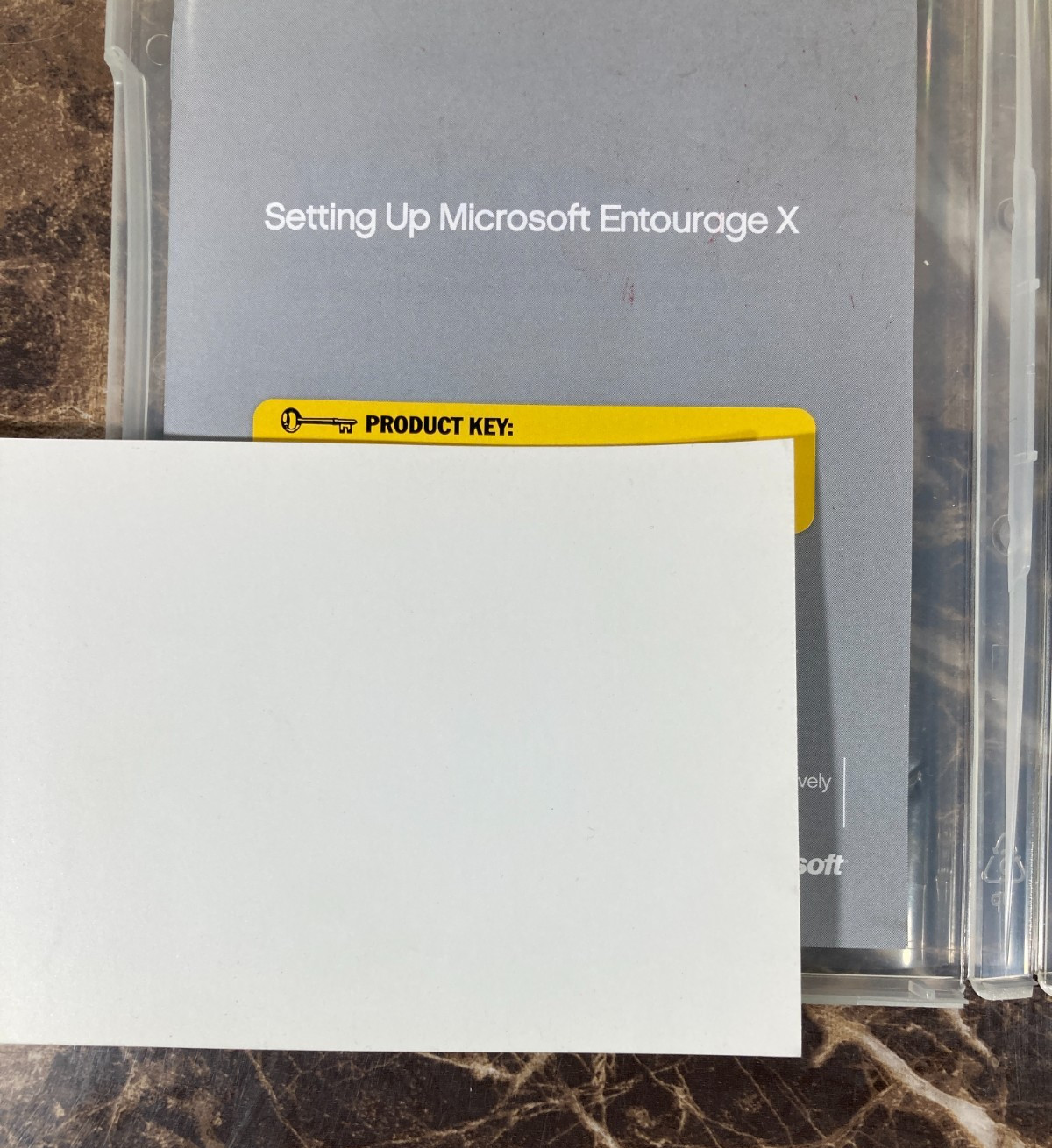 Microsoft Entourage X Mac OS CD-Rom w/ Manual Product Key Vintage Software 2001