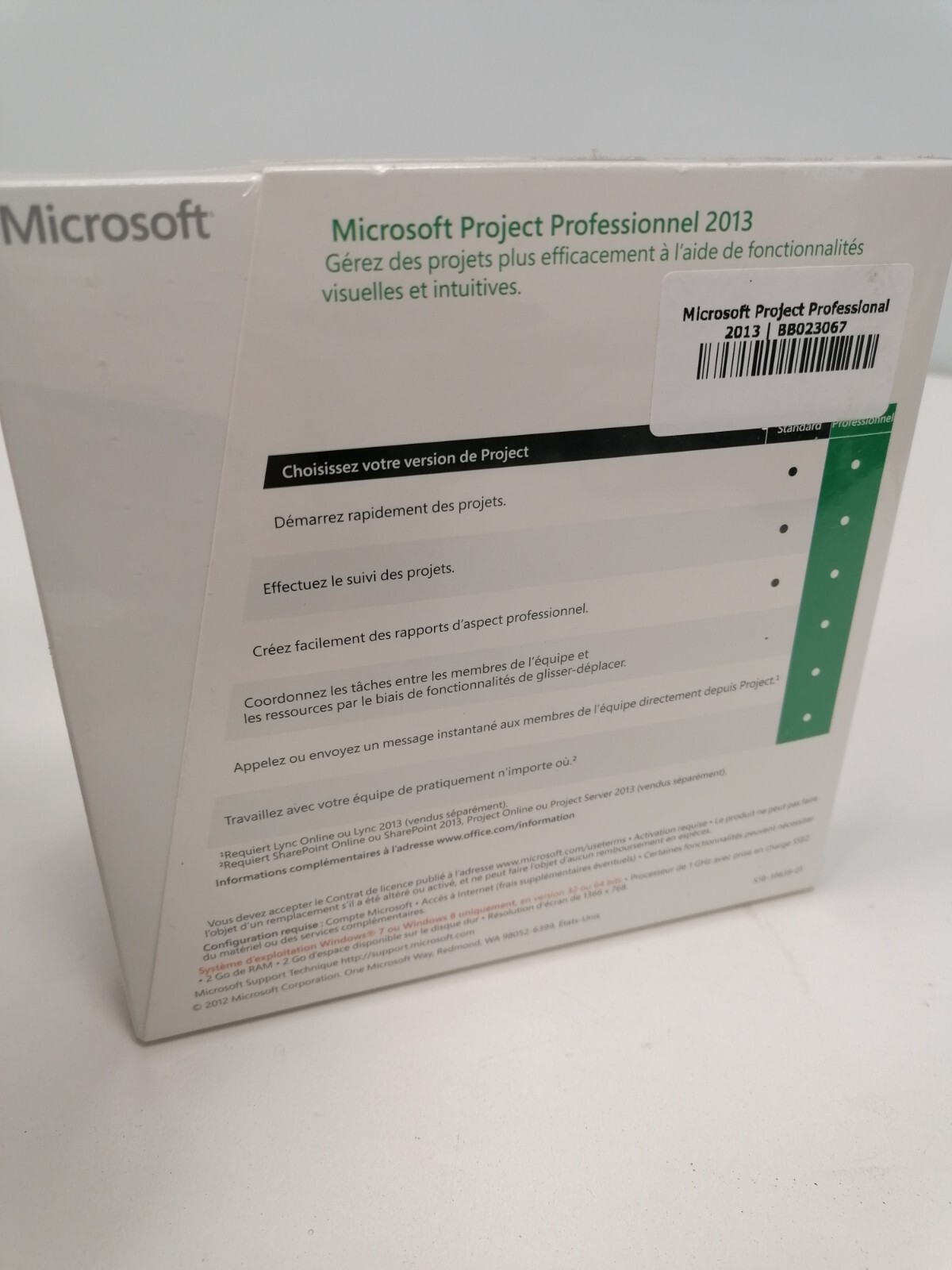 NEW MICROSOFT PROJECT PROFESSIONAL 2013 DVD, French Africa/Caribbean, 32/64bit