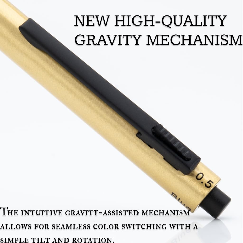 Monteverde Usa Quadro 4-In-1 Multifunction Pen – Brass Finish – Three Ballpoint