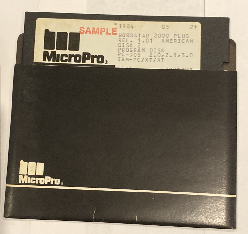 Rare Vintage MicroPro WordStar 2000 Rel 1.01 6-disk set on 5-1/4″ Floppy, 1984