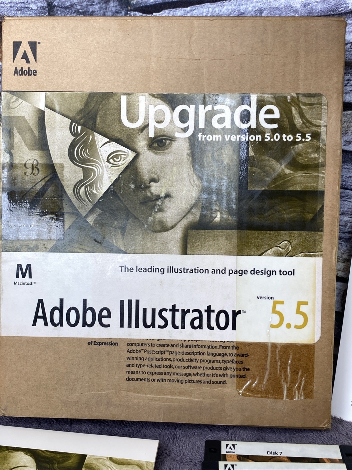 Adobe Illustrator 5.5 For Apple Macintosh 3.5″ Floppy Disks & CD ROM Vintage