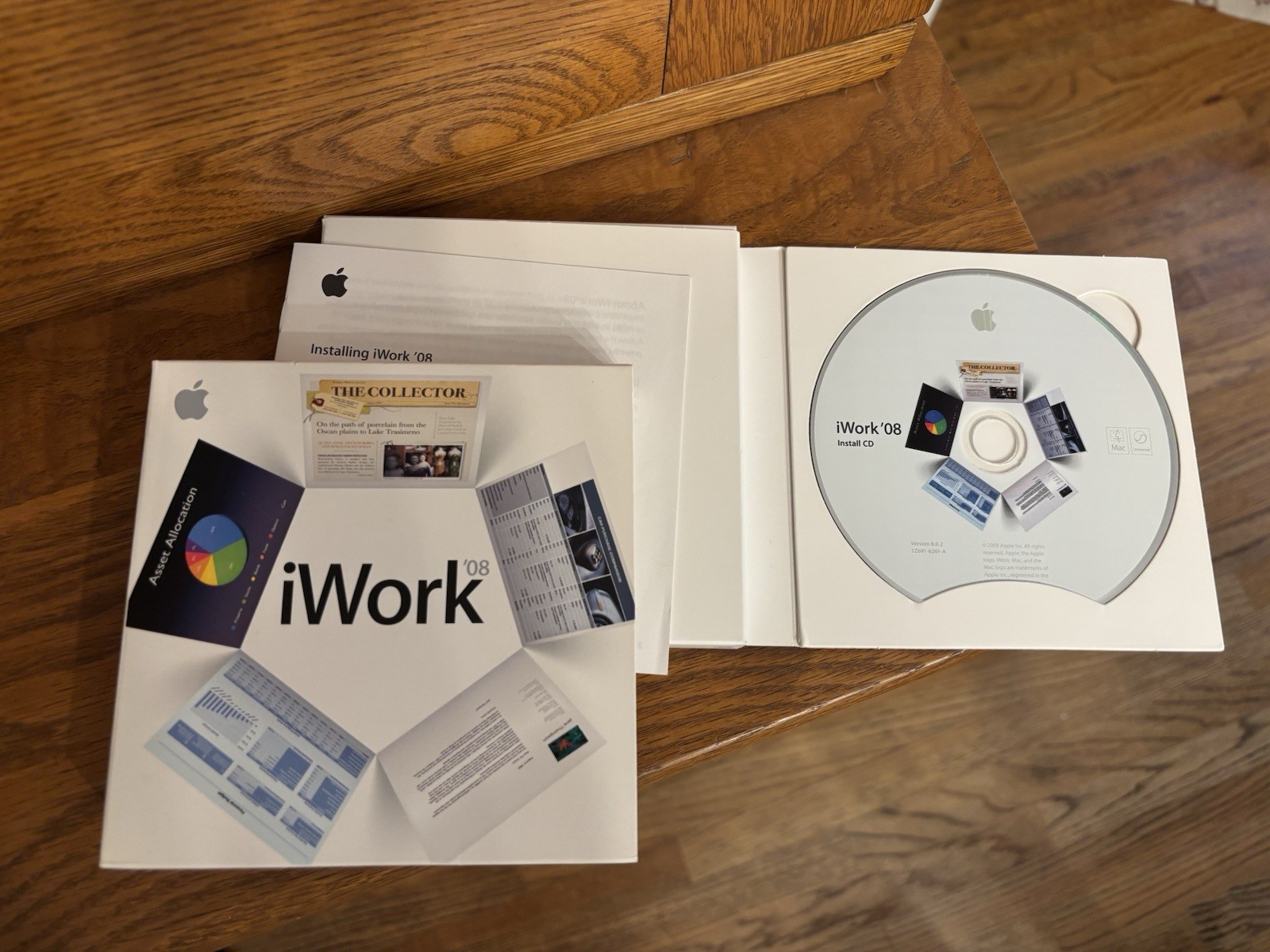Apple iWork ’08 Install CD Disc Pages Numbers with Keynote Box + Serial Number