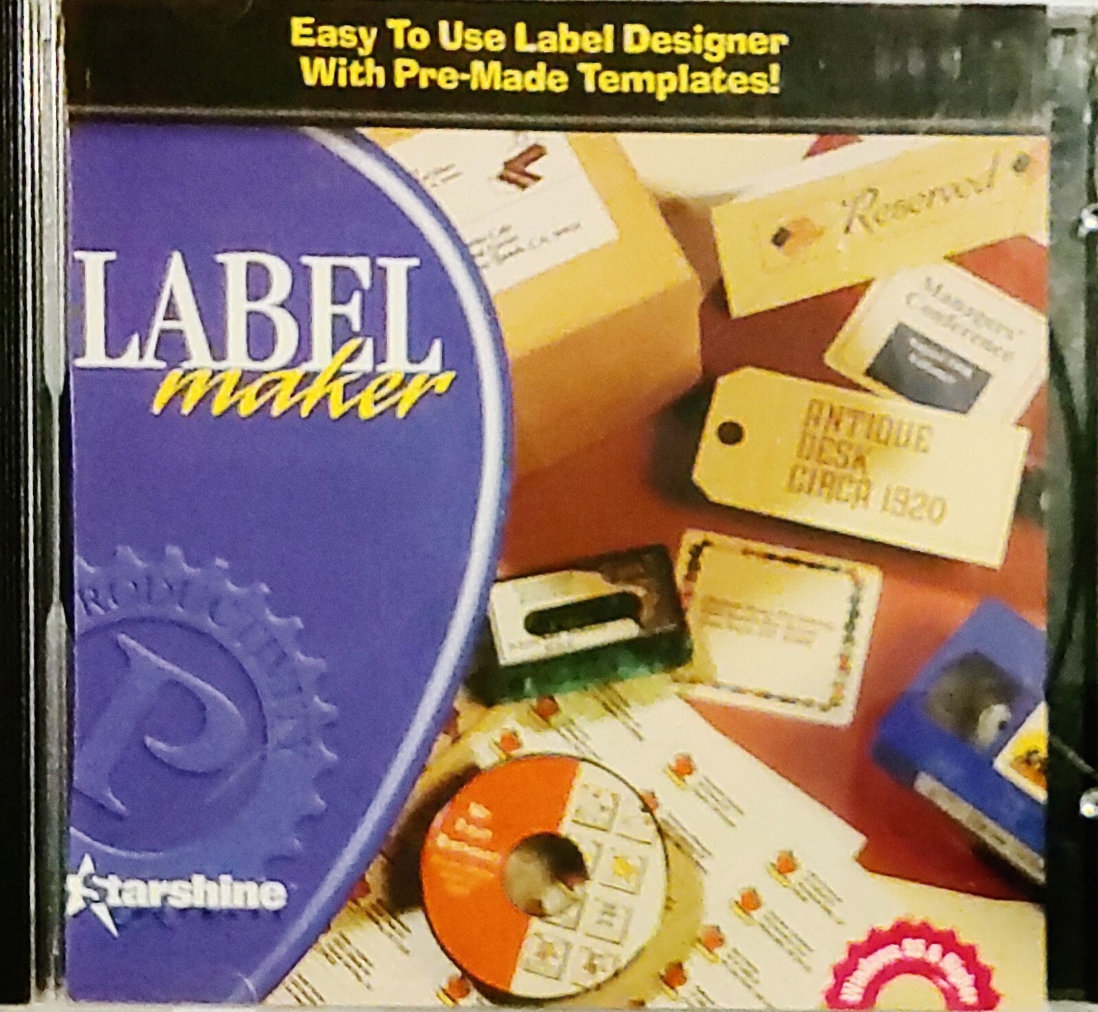 Starshine Software Label Maker & Brochure Magic CD-ROM LikeNew