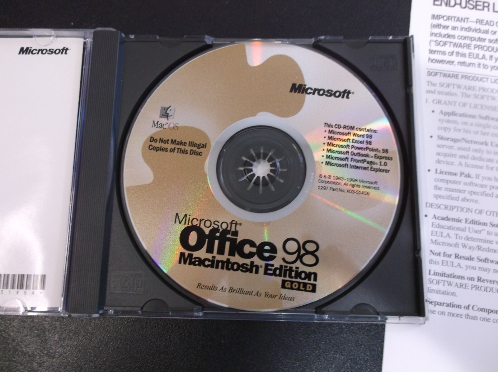 Microsoft Office 98 Gold Macintosh Edition with some manuals Mac