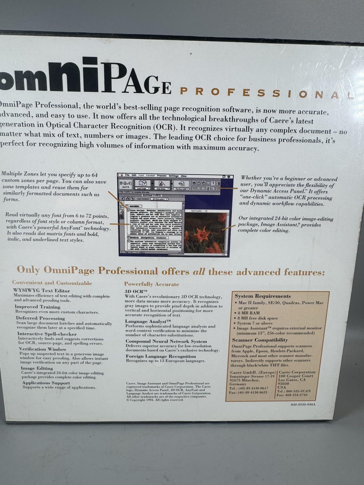 OmniPage Professional 5.0 for Mac – New Sealed 1994 OCR Software by Caere