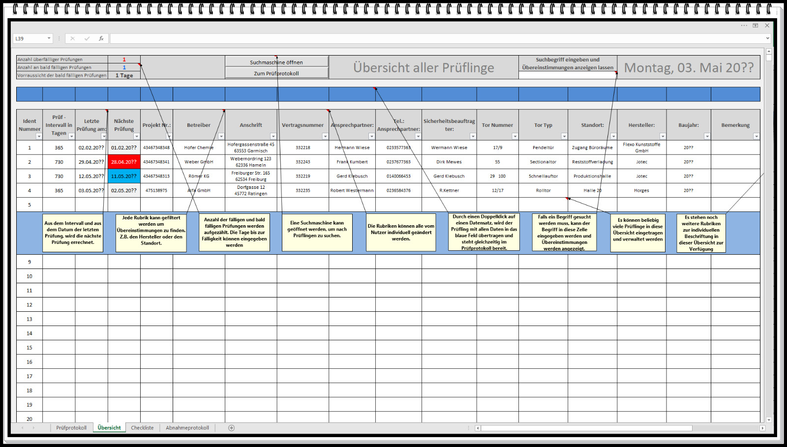Test Book for Power Operated Doors and Gates DGUV Test Report Testing Software