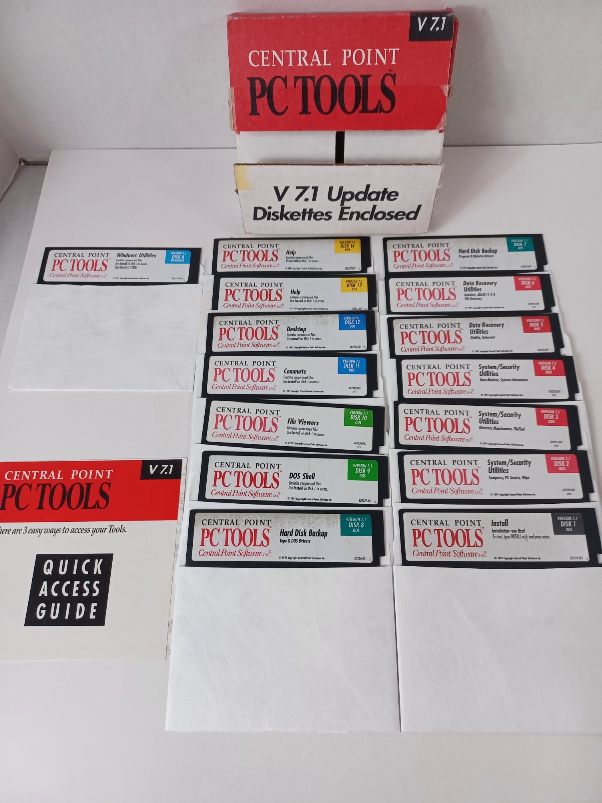 Vintage Central Point Software PC Tools V7.1 Update (15) 5.25” Disks