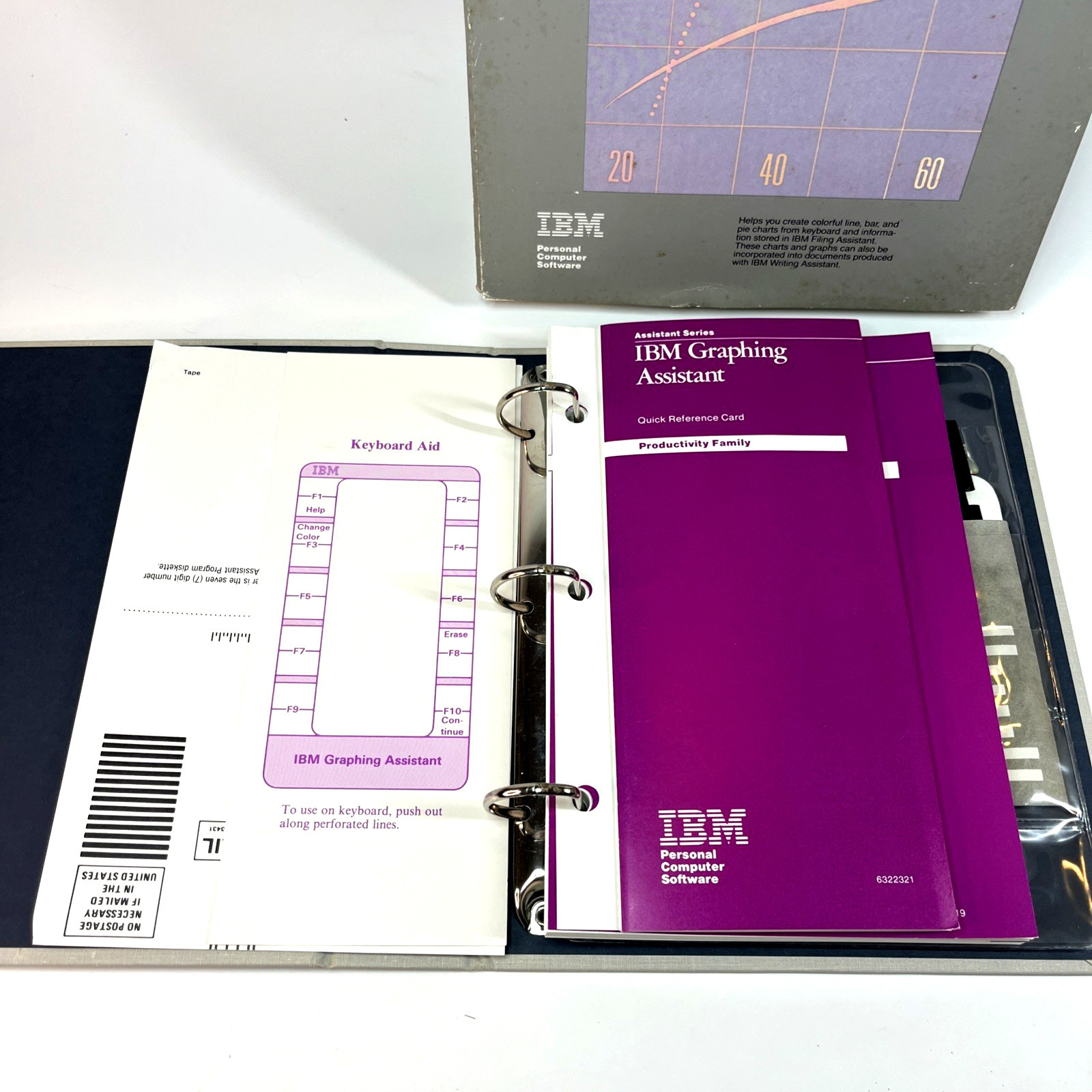 Vintage IBM Graphing Assistant With 5.25″ Disk PC XT PCjr Software