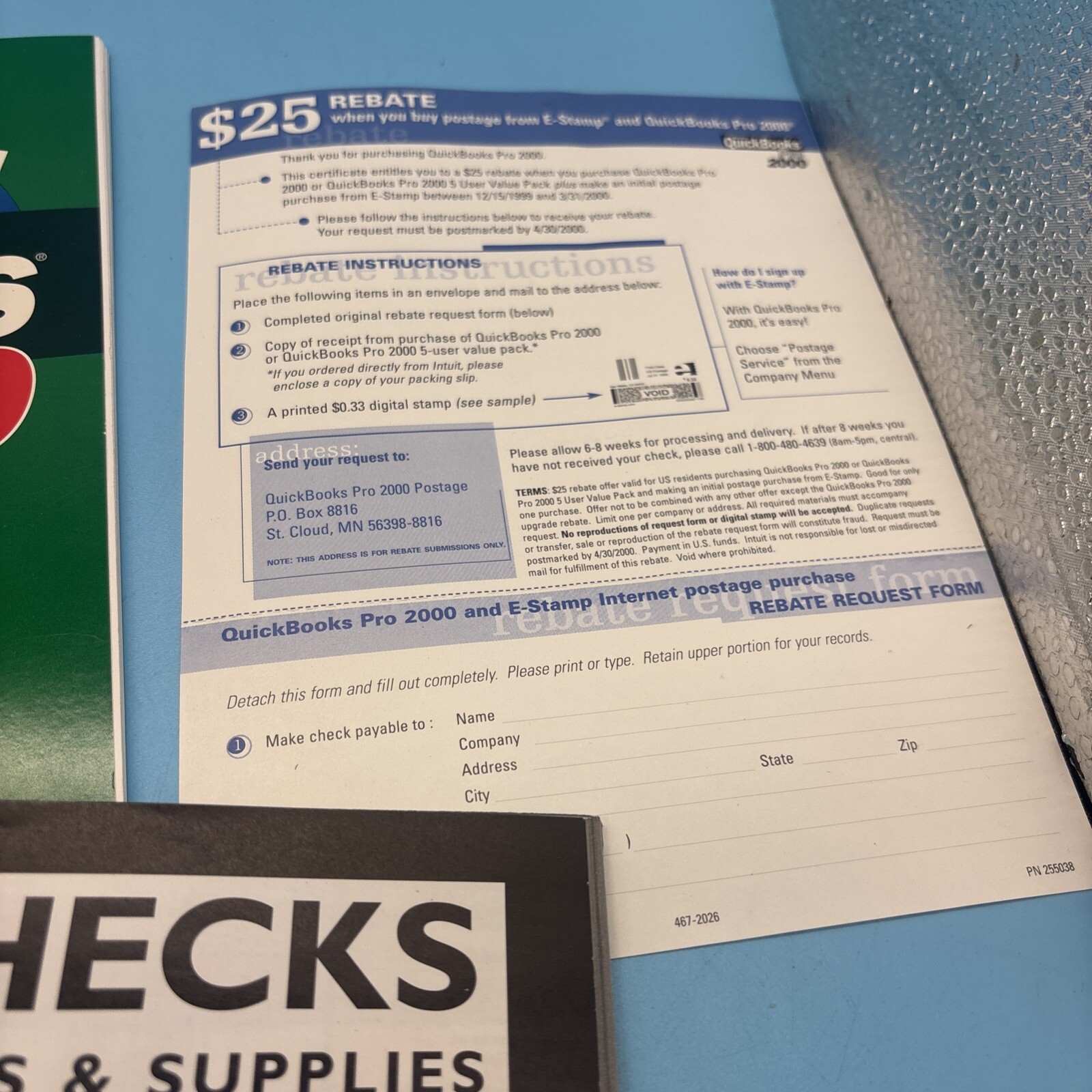 QuickBooks Pro 2000 Quicken Box With Manual NO DISC