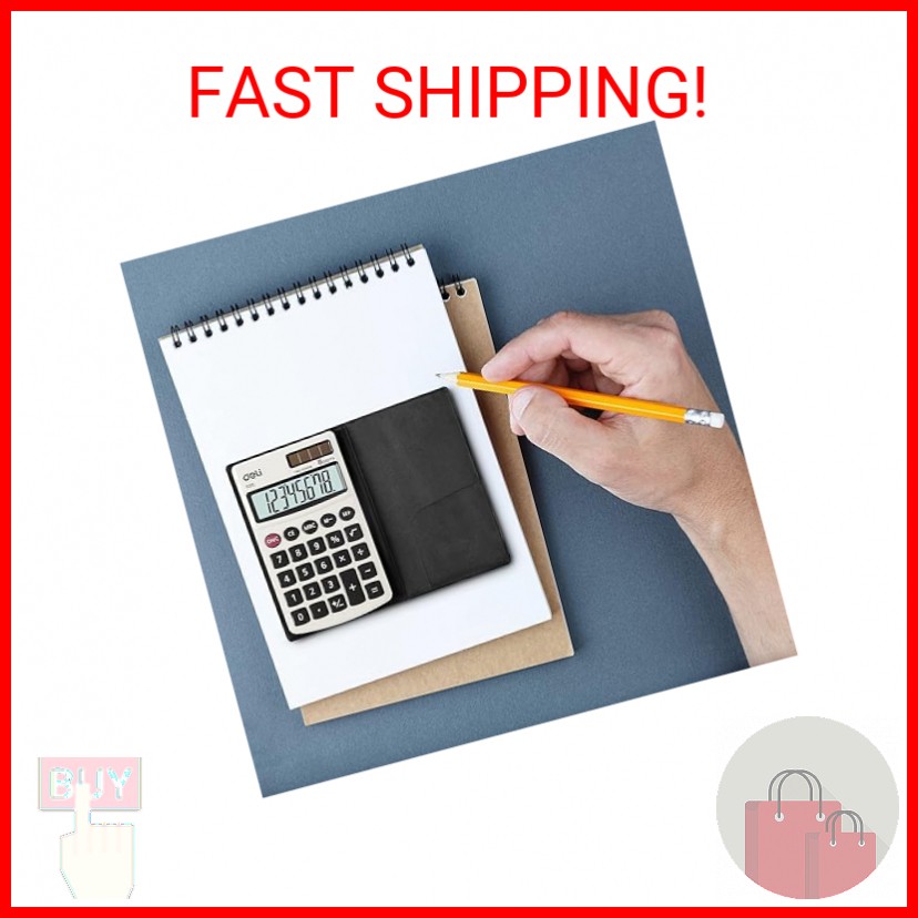 Calculator, Deli Standard Function Basic Calculators, Solar Battery Dual Power O