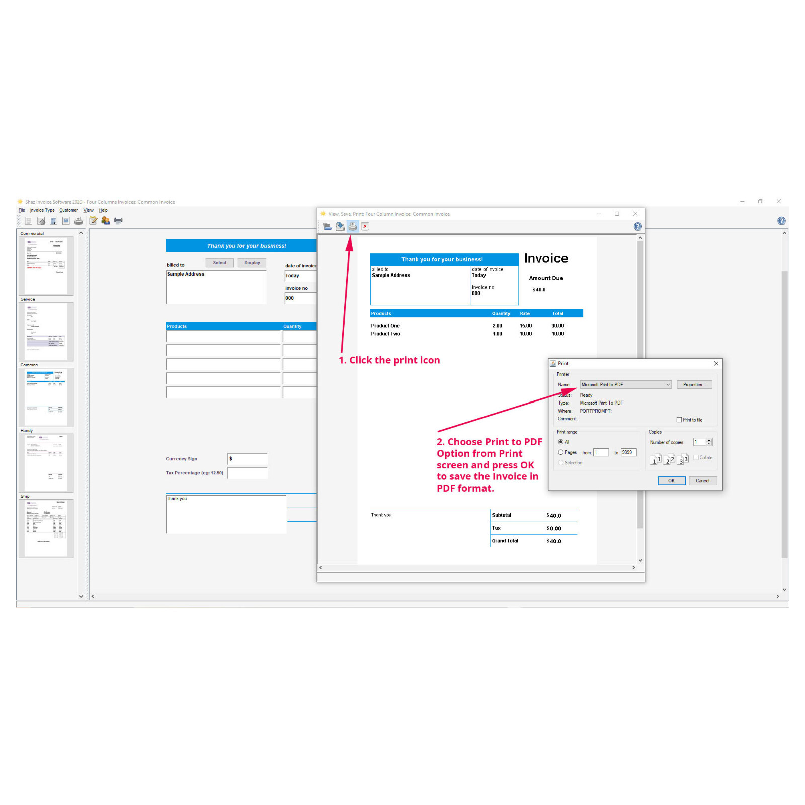 Shaz Invoice Software Business System Billing Generator Maker Creator AT SOFT01