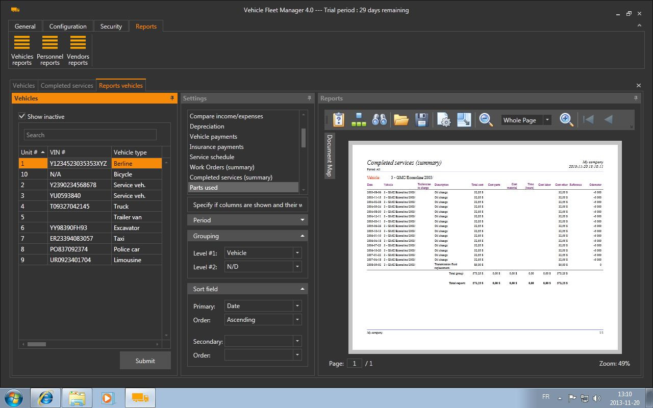 FLEET MANAGEMENT SOFTWARE VEHICLE CAR EQUIPMENT MAINTENANCE