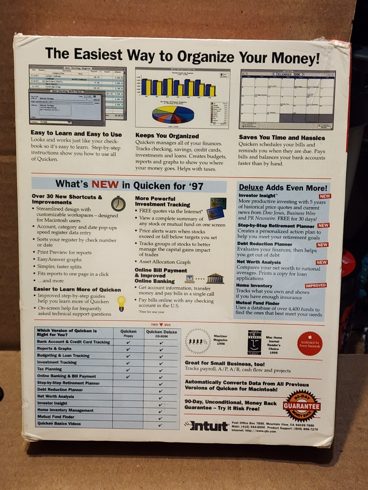 Quicken Deluxe Macintosh Organizes Finances Painlessly for 97 CD-ROM Mac`OS NEW