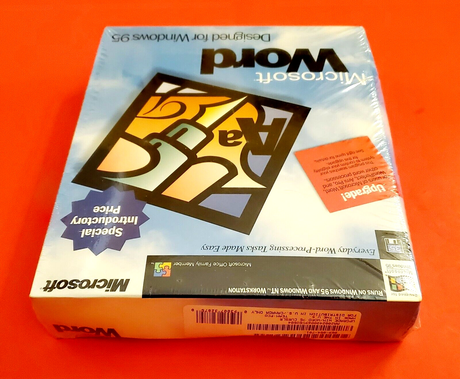 Microsoft MS Word for Windows 95 & NT Upgrade 3.5″ Floppy Disks Factory Sealed!