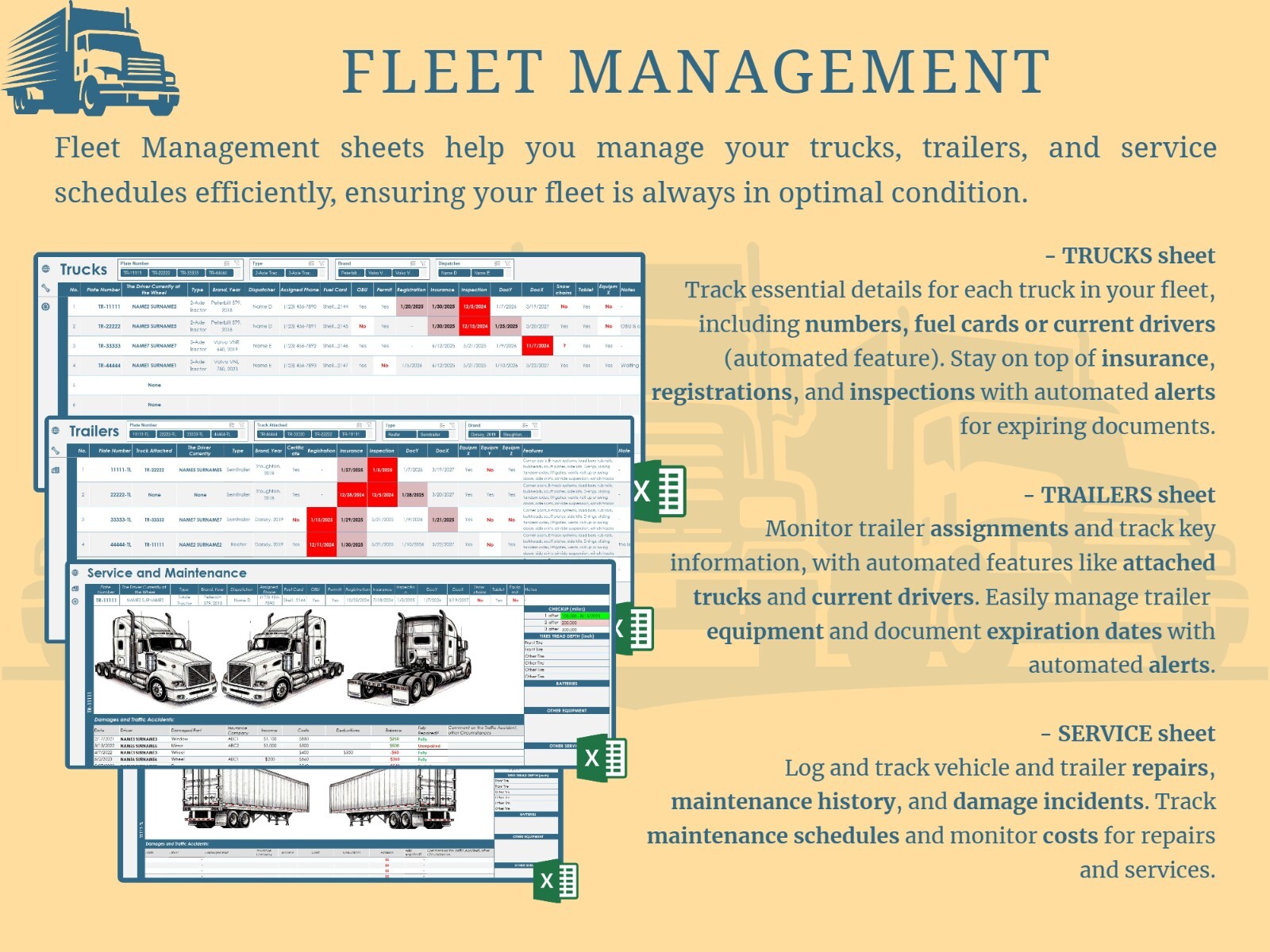 Trucking Operations Management Workbook & Power BI Analytics (Imperial)