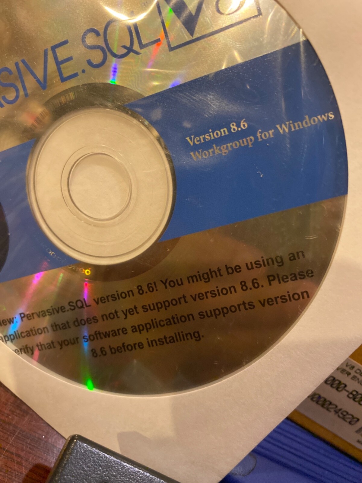 NEW 2 CDs Pervasive.SQL Server version 8.6 for Windows Server and Workgroup