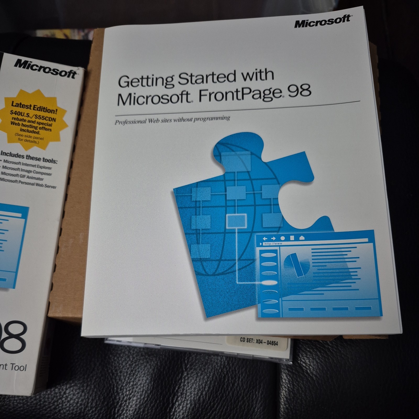 Microsoft FrontPage 98 Full Version For Windows In Original Box With Guide