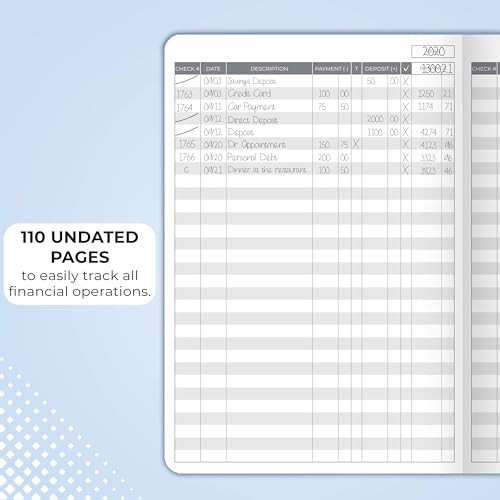 Check Register Book – Deluxe Transaction Register, Accounting Ledger Book,