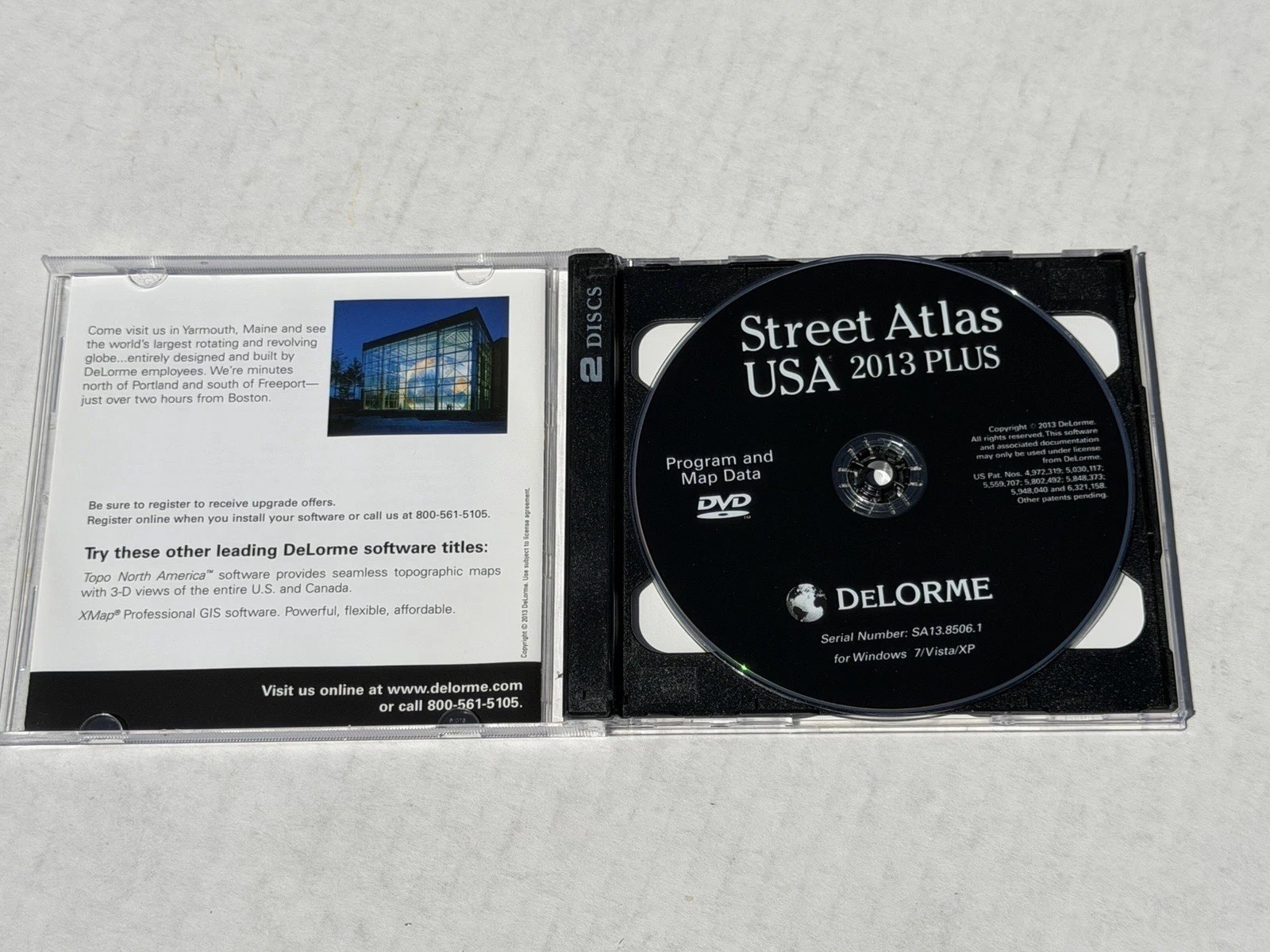 DeLorme Street Atlas USA 2013 Plus GPS Mapping Software 2 DVD Windows PC