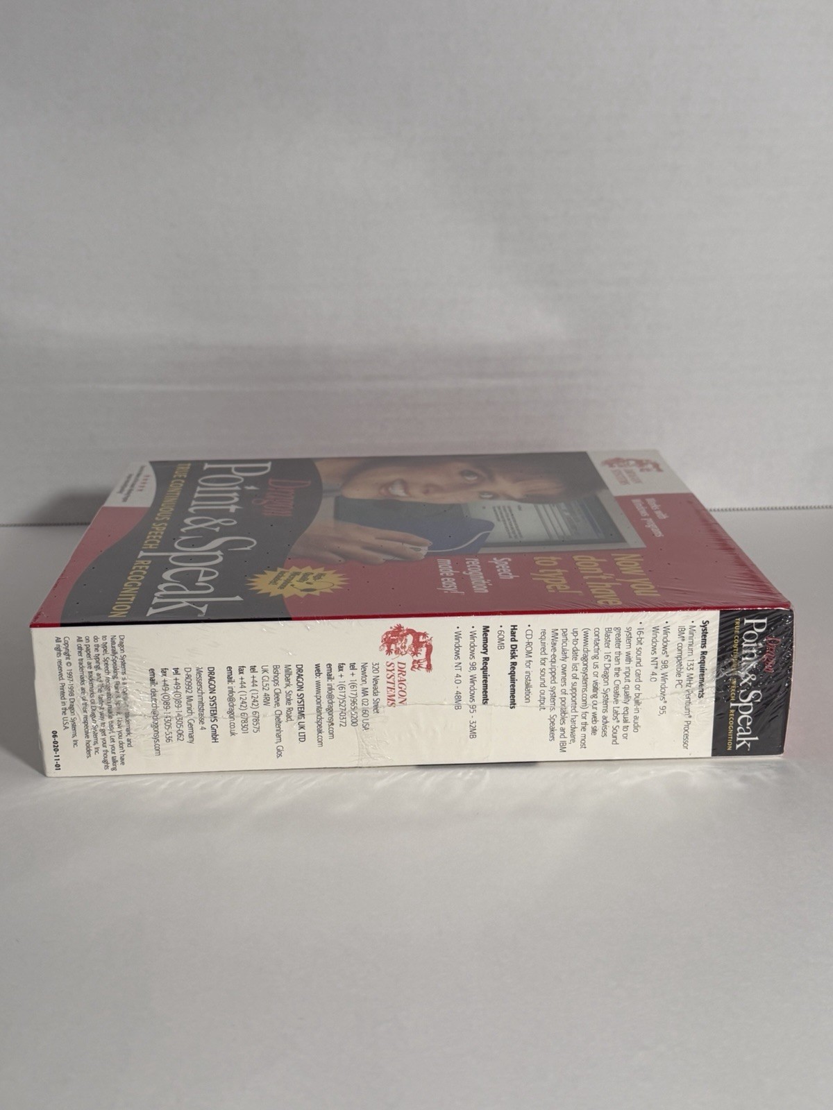 Dragon Point & Speak Speech Recognition Software, 1997 (NEW, SEALED)