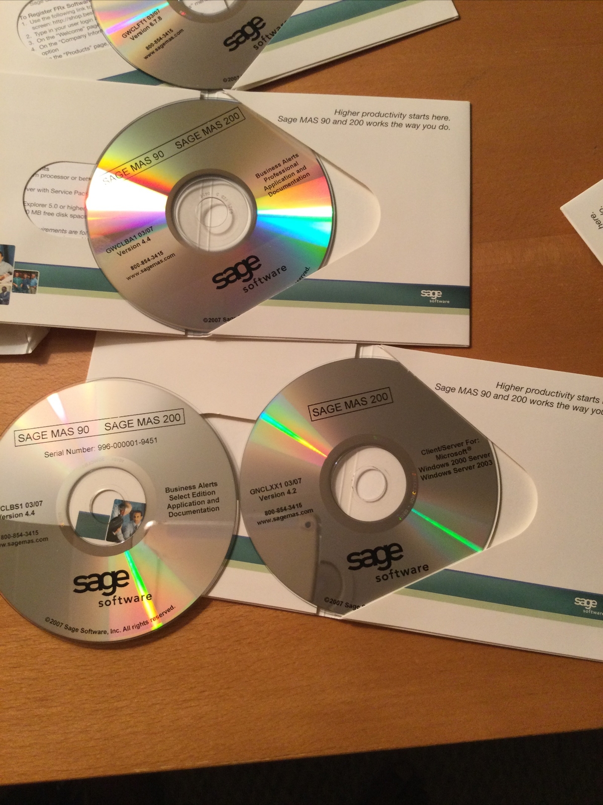New Sage MAS200 4.2, FA, AlertsPro, FRx, Upgrade Versions, Docs, CDs, Etc