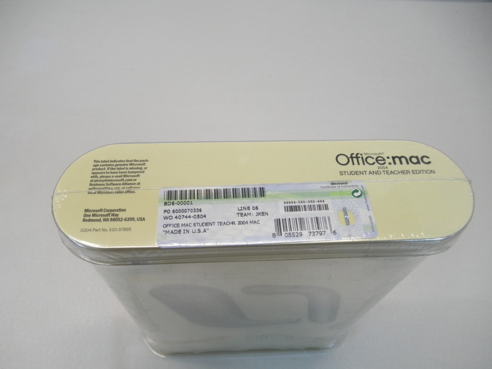 Microsoft Office Mac Student And Teacher Edition, 2004. New Sealed