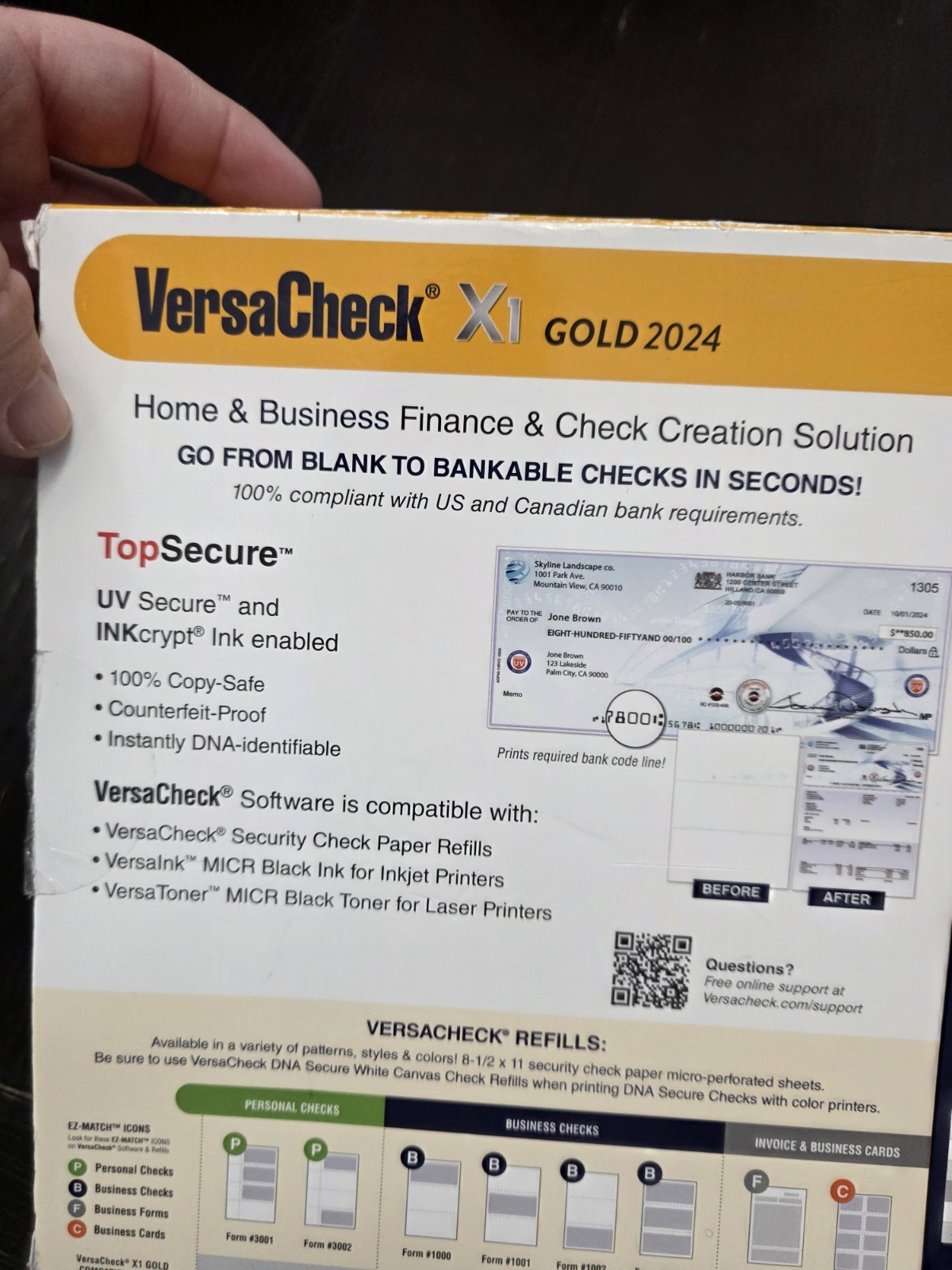 VersaCheck X1 Gold 2024 – Finance and Check Creation Software-Sealed
