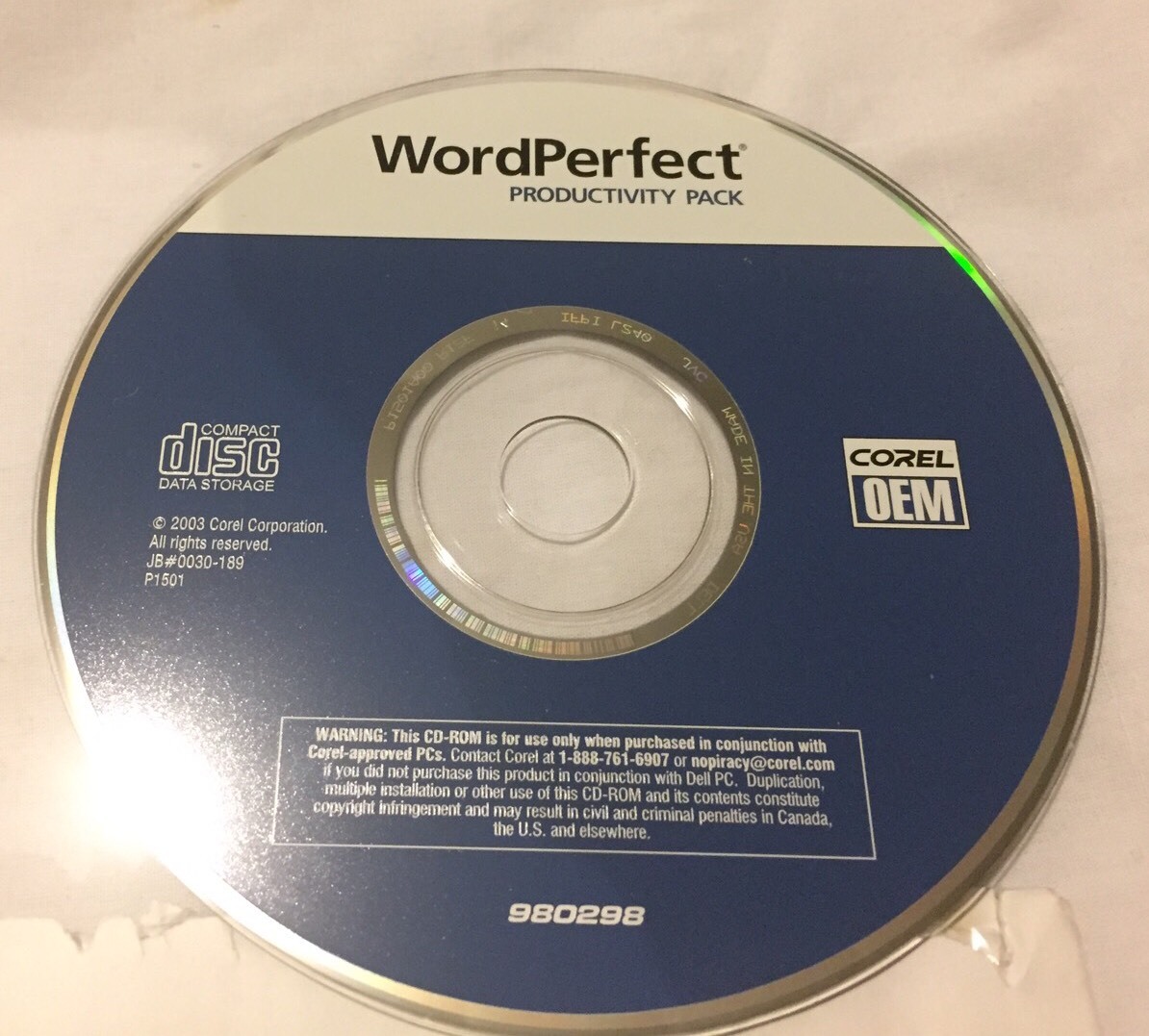 Corel WordPerfect Productivity Pack 2003 Software Word Perfect Corel Office