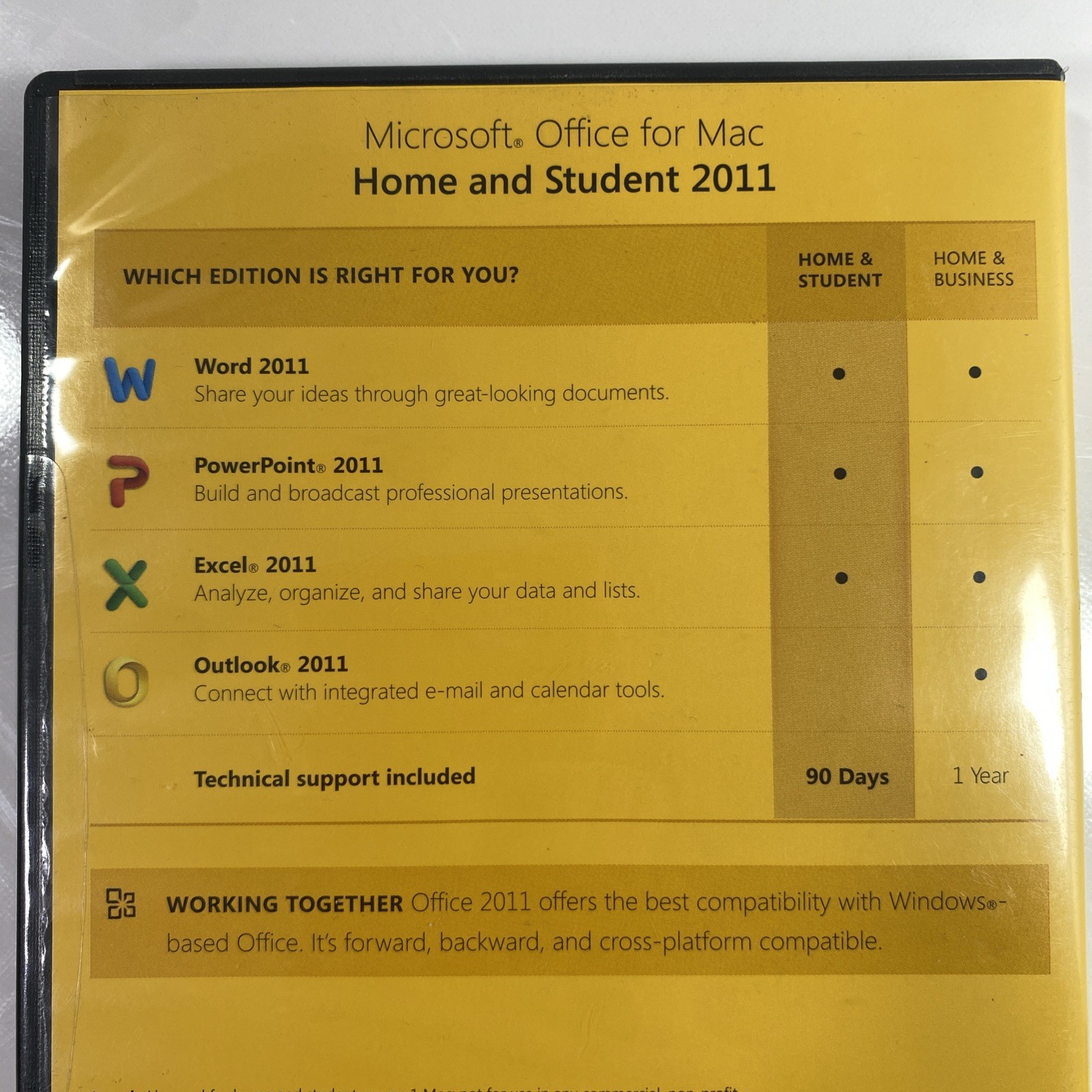 Microsoft Office: Mac 2011 W P X – Home and Student- Retail w/ Product Key