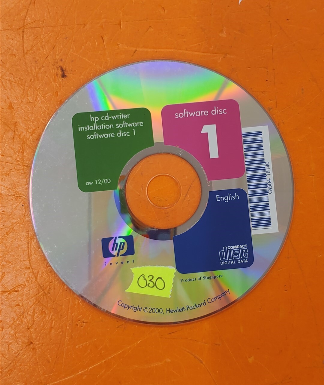⭐️⭐️⭐️⭐️⭐️ HP Invent Cd-Writer Installation Software Disc 1 aw 12/00