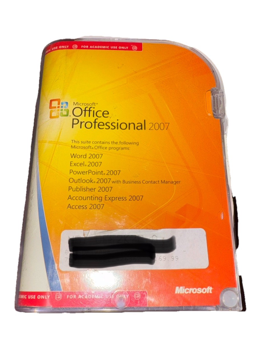 Microsoft Office Professional 2007 Word, Excel, Publisher, Outlook-Product Key