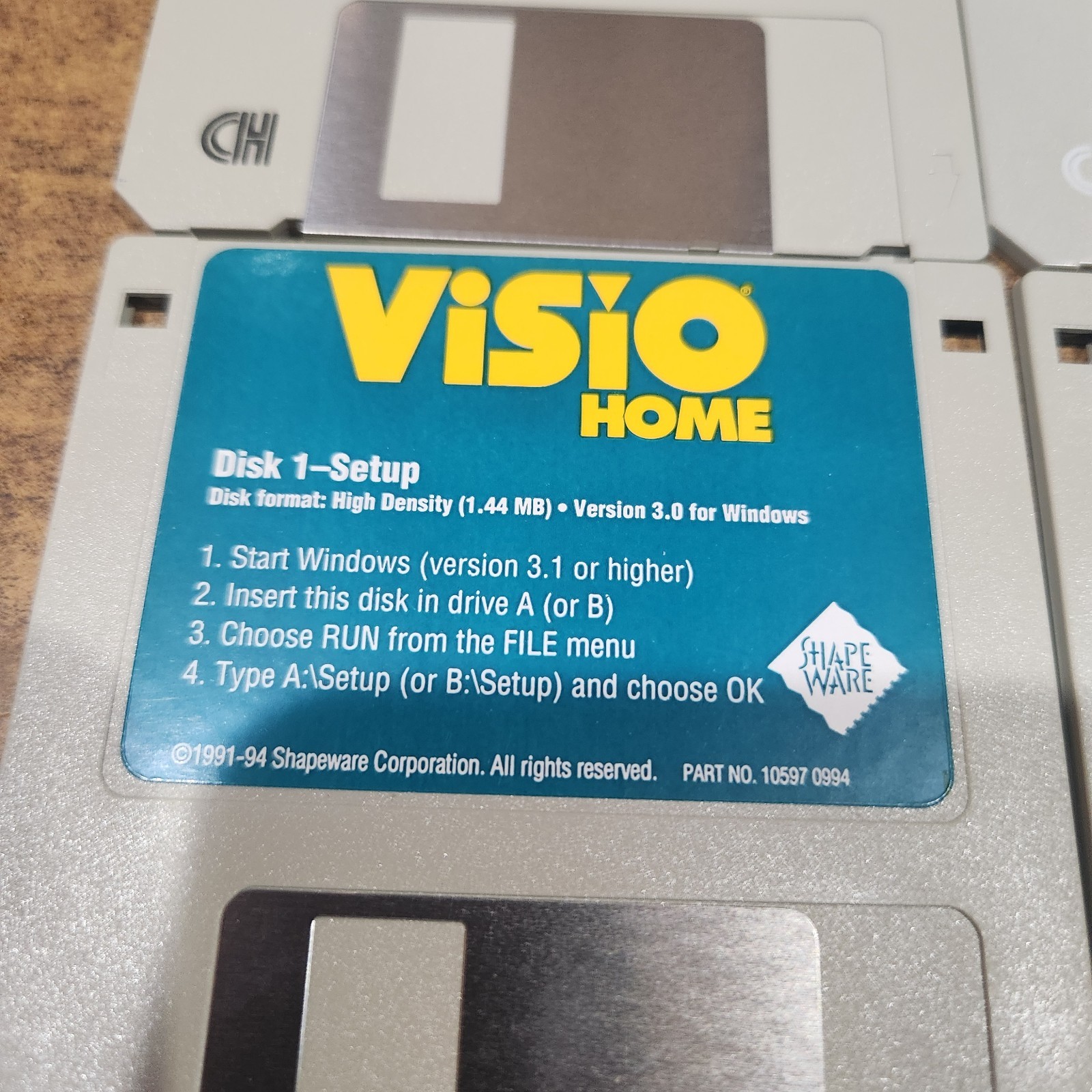 Vintage 1994 Visio Home 3.0 Windows Shape Ware Drag & Drop Drawing Software