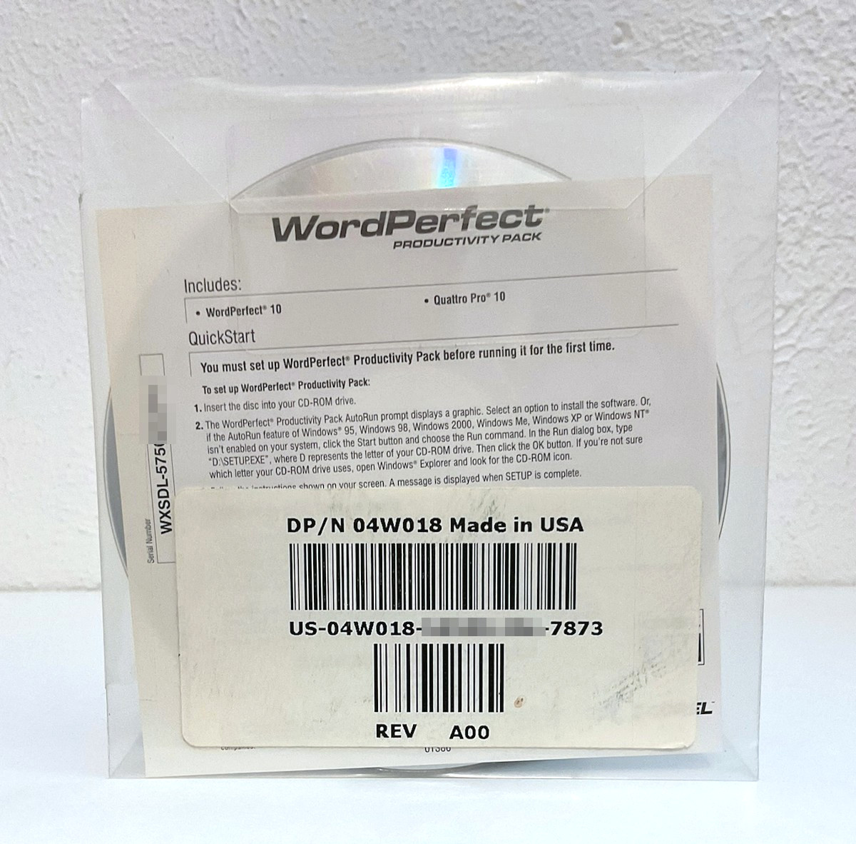 SEALED WordPerfect Productivity Pack 2002 Corel OEM #980269 CD Dell Reinstall