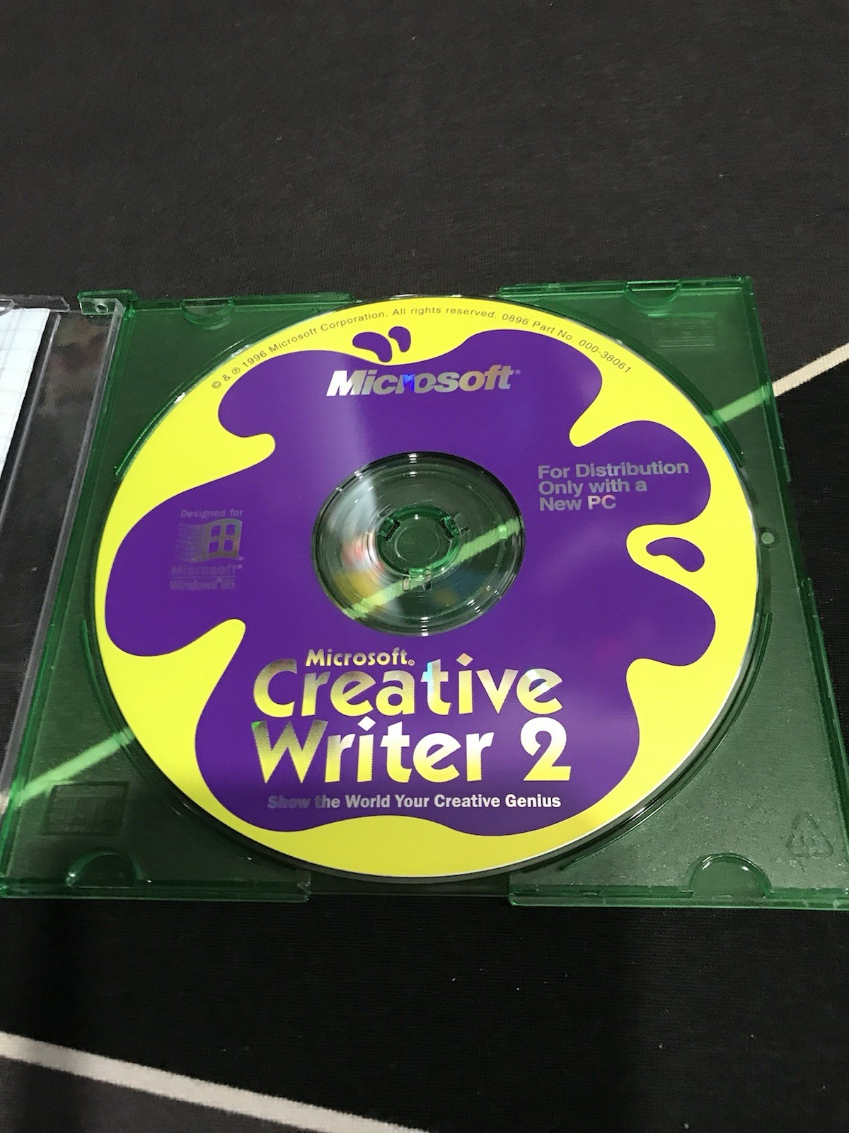 Windows95 Lot5 CD-ROM MicrosoftWord97 Bookshelf CreativeWrite2 3dFont TypingTeac