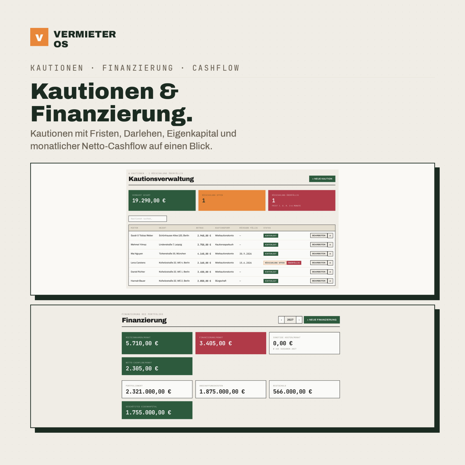 Landlord OS Software (German) | Rental Management, Utilities, Rent, Real Estate