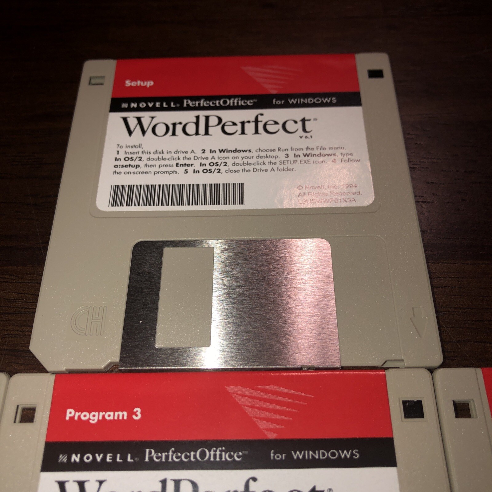 Novell WordPerfect for Windows lot of 11 – 3.5″ HD Diskettes – 1994