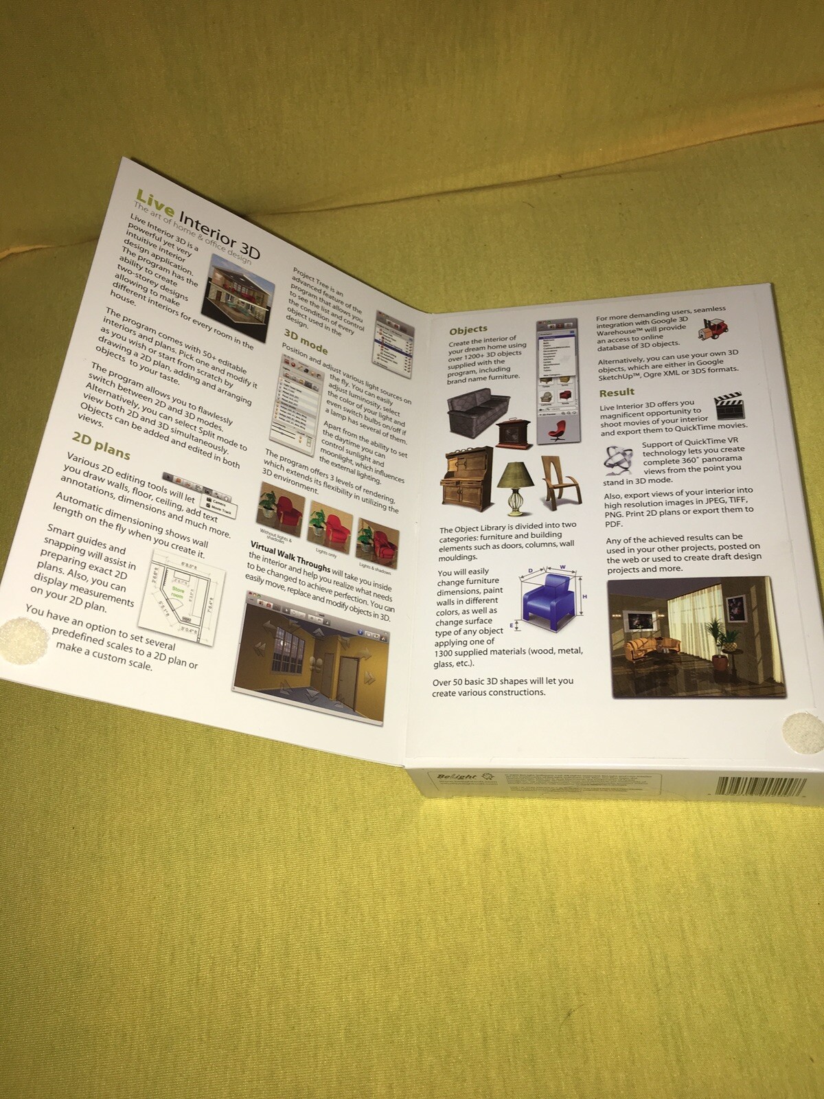 Live Interior 3D Standard Edition DVD-Rom MAC Computer Program BeLightSoft New