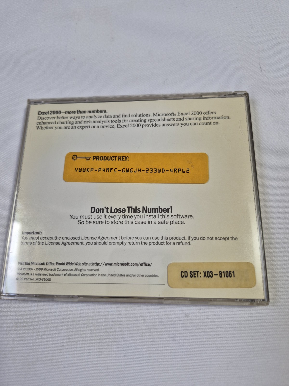 Microsoft Excel 2000 SPREADSHEET application Microsoft Office
