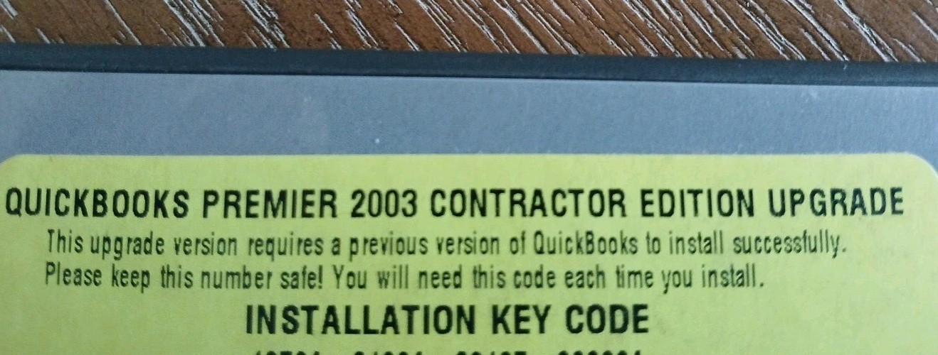 Intuit Quickbooks 2003 Premier Contractor Edition Upgrade Only EUC w/Key Code