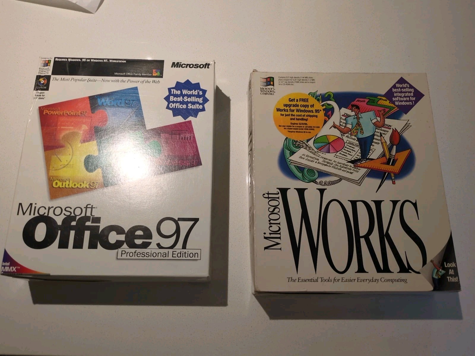 Microsoft Office 97 Professional (CD) And Works (Floppy) Big Box Software