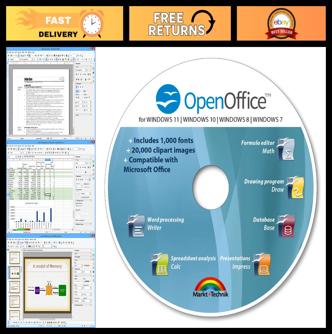 Office Suite 2025 Special Edition for Windows 11/10/8/7/Vista/XP | PC Software,