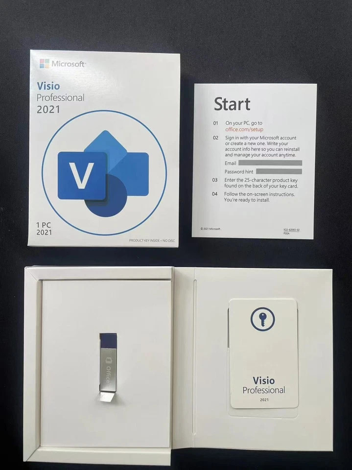 Microsoft Visio Professional 2021- USB Retail Package – Brand New Factory Sealed