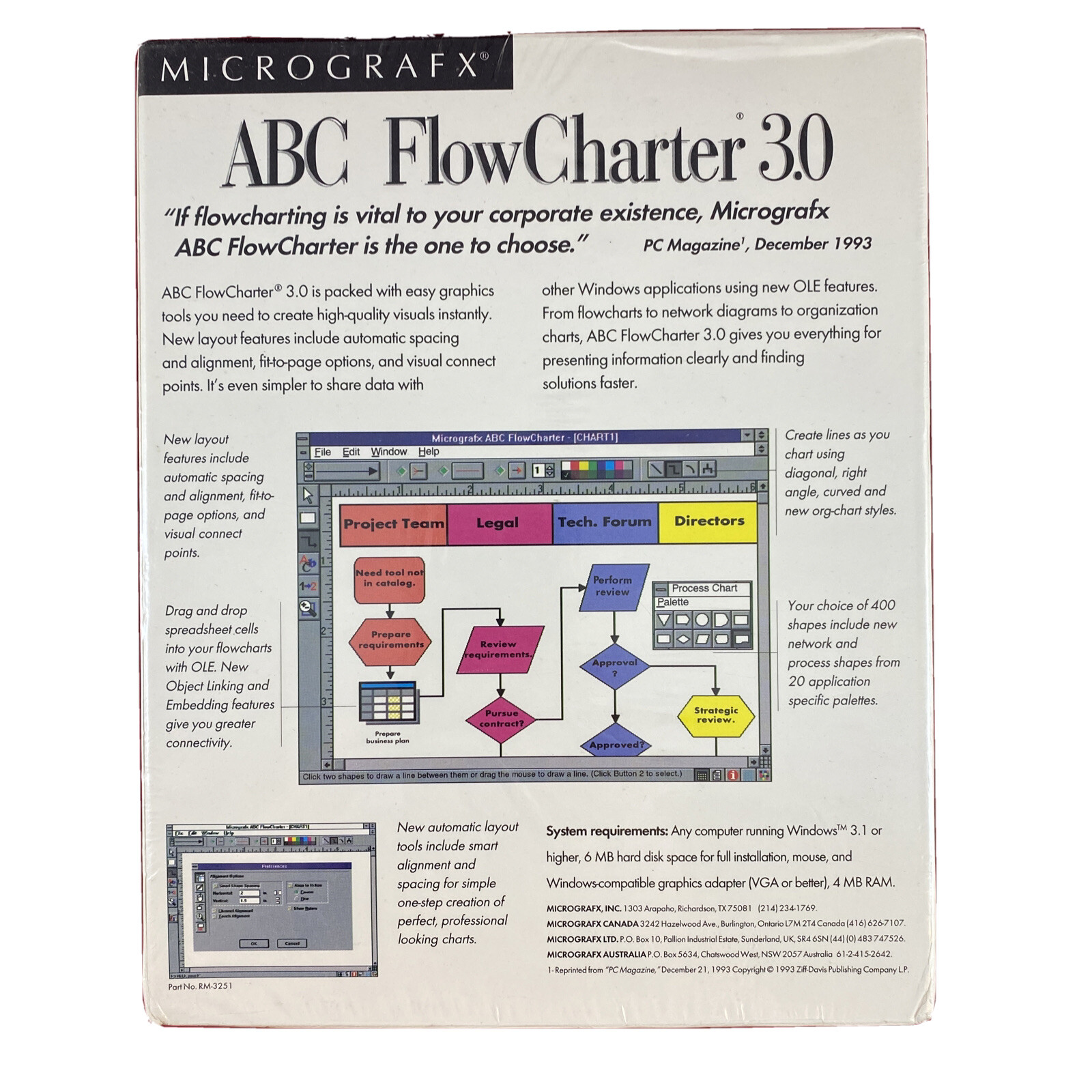 Vintage MicroGrafx ABC FlowCharter 3.0 NOS 3.5 Disk 1994 PC Software