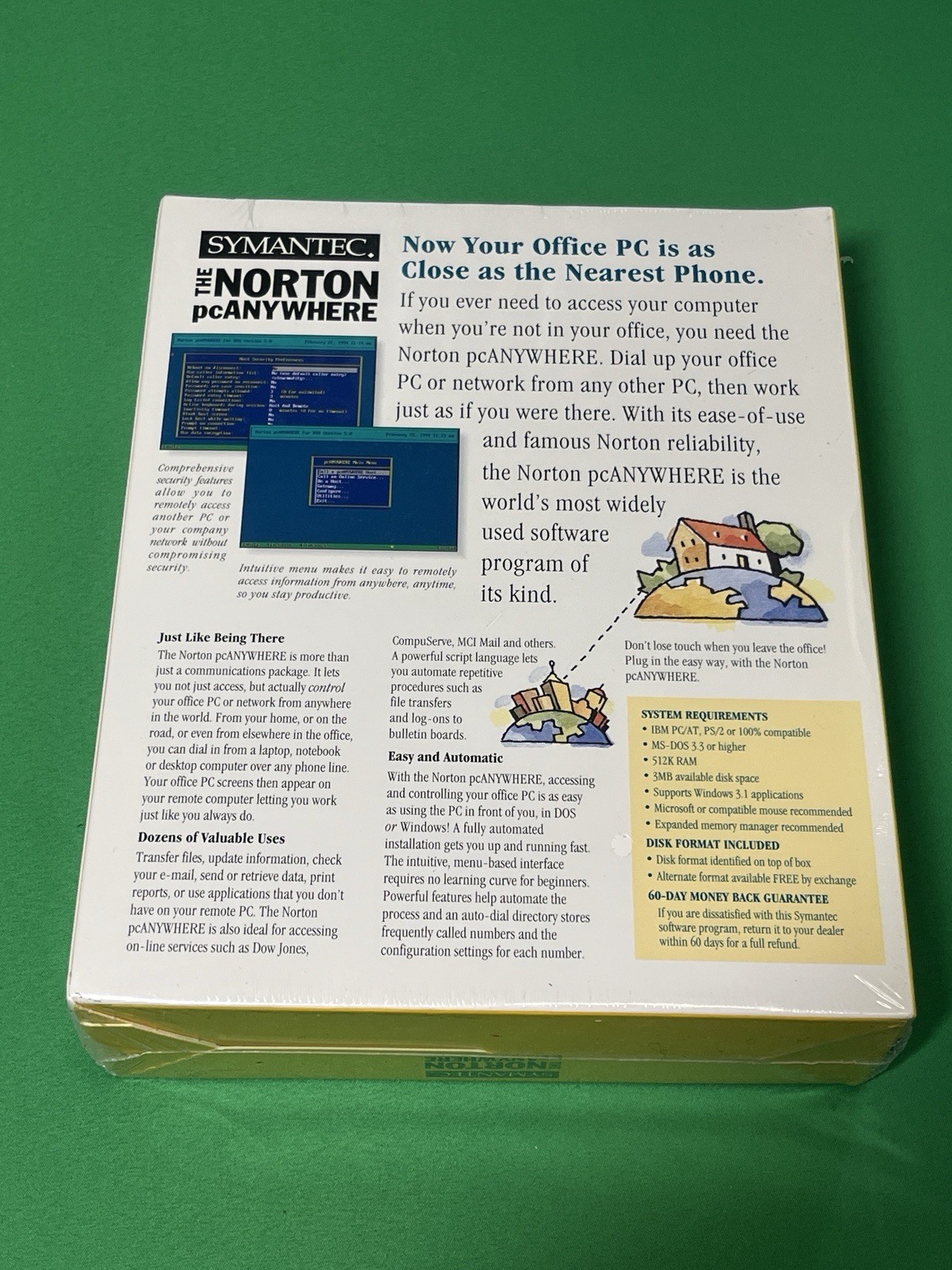 Symantec The Norton PC anywhere version 5 for DOS Brand New Sealed
